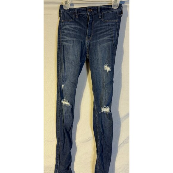 Hollister Size 3 3R High-Rise Jeans Leggings Stretch Distressed Juniors Teens - Picture 1 of 3